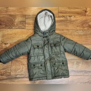 Ben Sherman Olive Green Hooded Winter Jacket, size 3T